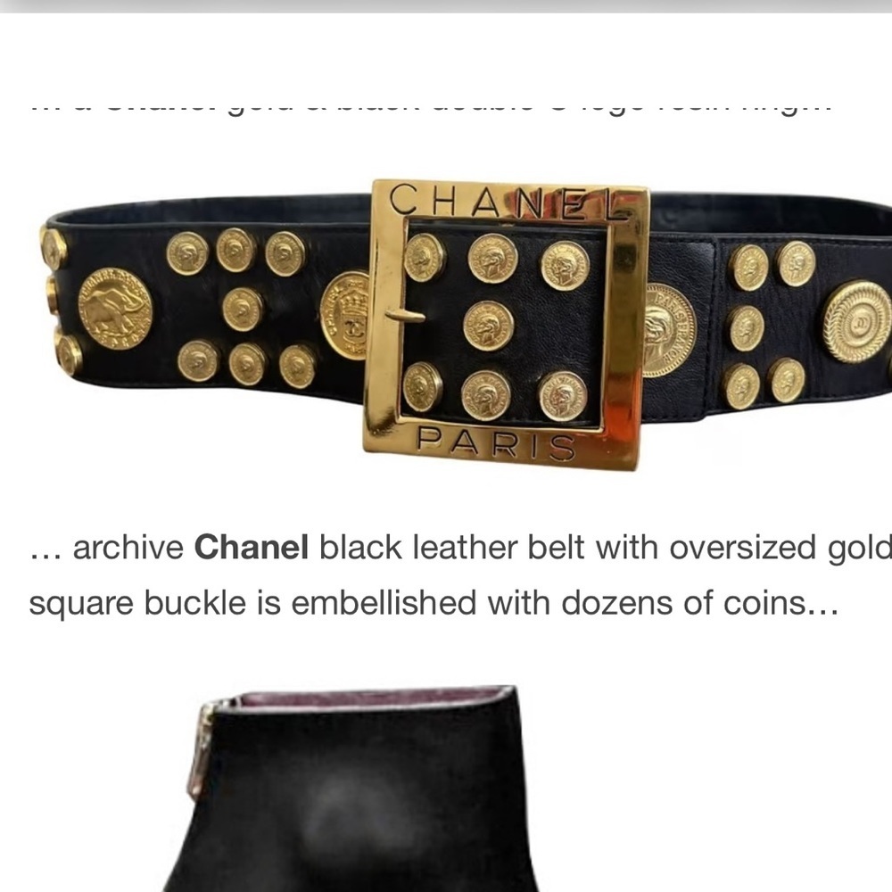 Available via private sale or consignment, Vintage 90s Chanel black coin belt - Picture 6 of 6